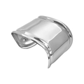 Minimalist wide silver cuff bracelet with high polish mirror finish and modern open design - Silver Minimalist Cuff B20