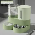 Automatischer hellgrüner Futternapf und Wasserspender mit Edelstahlschale für Haustiere - Set / Grün