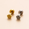 Pair of rose flower 20G stainless steel ear studs in gold and silver finishes - Silver Rose Style (6#)