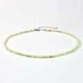 Handcrafted necklace with light green natural stone beads and silver lobster clasp - Lemon Jade