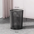 Large black metal mesh wastebasket for office use measuring 29.5 cm by 35 cm - 1 Piece / Large [18L] / Black