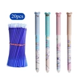 Cute panda erasable gel pen set with four pastel barrels and twenty blue ink refills - Cute Rabbit Style Pens And Refills / Black Ink