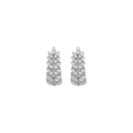 Close-up of silver-tone ear cuffs featuring wheat ear design with shimmering pavé zircon stones - Silver (Rice Ear Shape)