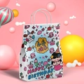 Birthday paper gift bag with cartoon girl and dog illustration in 21x11x27cm size - Always Happy / 21*11*27cm