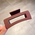 Elegant large shark hair claw clip in matte dark brown finish for thick hair - 14# Lotus Purple Square Clip 10.5cm
