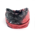 Macro detail of red and black tie-dye cotton sports headband with soft stretch texture - 90-Red Black Tie Dye