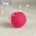 Pallina di Natale in feltro di lana rosa fucsia 5,5cm con corda bianca appesa - 5.5CM Rosso Rosa