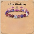 Handmade adjustable beaded stone bracelet for girl's 18th birthday gift - Birthday Braided Imperial Color Style