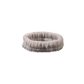 Close-up of grey coral fleece elastic headband for skincare and facial washing - Single Headband / Gray