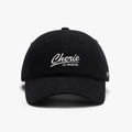 Casquette de baseball en coton noir avec broderie blanche Cherie BE WORTH - Réglable / Noir