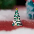 Sterling silver Christmas tree charm with green enamel and 925 silver star detail - Christmas Tree House
