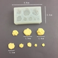 Detailed size view of a 4.6cm silicone popcorn mold for DIY resin and clay crafts - Mini 8-Cavity Crackle Bread