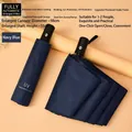 Navy blue automatic folding umbrella with 8 ribs and UV protection black glue coating - Automatic Uv Umbrella Navy Blue / Gift Box Not Included
