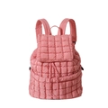 Zaino cloud trapuntato rosa con chiusura a coulisse e morbido materiale puffer per donna - Rosso Anguria