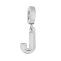 Minimalist silver stainless steel letter J pendant for DIY bracelets and necklaces - Letter J