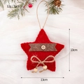 Red felt star Christmas ornament with wooden button and twine bow, 13x13cm festive hanging decor - Red Felt Star Pendant With Button