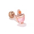 Roségoldener Knorpel-Ohrstecker mit rosa und orangefarbenen Zirkonia-Kristallen - Roségold/Rosa