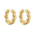 Minimalist vintage gold twisted rope stud earrings with polished geometric texture - Style B-Twist Rope Design / Gold