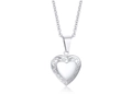 Silver vintage heart locket necklace with intricate vine texture on white background - PN-1364 Silver Vintage Relief