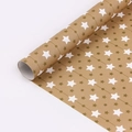 Brown kraft gift wrapping paper with white stars and gold geometric line patterns - White Star Kraft / 50*70CM