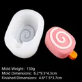 Silicone mold for spiral ice cream soap diy craft with white mold and pink sample - Style 2 B1134 / Clear