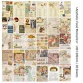 Vintage food themed scrapbook paper set with 30 retro advertising designs 140x200mm - Gourmet Time 30 Sheets