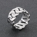Anillo de cadena de eslabones cubanos para hombre en acero inoxidable plata hip-hop - US 9 / Color Acero (KR1087866-KJX)