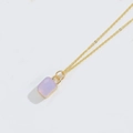 Collier minimaliste en or avec pendentif rectangulaire en zircone violette et monture - Mauve Clair