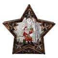 Boule à neige de Noël vintage en forme d'étoile avec Père Noël et neige qui tombe - 15cm*4cm*14cm / Père Noël avec Boîte Cadeau