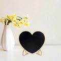 Heart-shaped mini chalkboard with wooden frame and stand for wedding and party decor - Heart