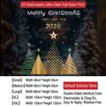 Golden Christmas tree electrostatic window sticker in UV print for holiday glass decor - Small (40*45CM)