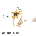 Verstellbarer goldener Edelstahlring mit schwarzem Stern und Größenangaben - Einstellbar Offen / Schwarzer Fünfzackiger Stern (TR4256)