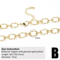Detail van 18k vergulde roestvrijstalen ketting met karabijnsluiting en 7mm schakels - Stijl B 7mm Brede Schakelketting