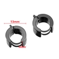 Pendientes de aro en acero inoxidable negro brillante de 13mm de diámetro y 4mm de ancho - 10 unidades/Paquete / Negro
