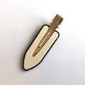 Eleganter cremefarbener Haarclip in Blattform mit goldener Metallklammer für Damen - 21# Haarspange Ohne Knicke / Weiß