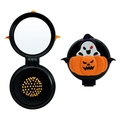 Spazzola per capelli Halloween con specchio, design fantasma e zucca con ali di pipistrello - Pettine con Specchio Pieghevole / Nero