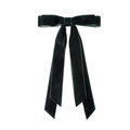 Barrette à cheveux avec grand nœud en velours vert foncé et rubans pour filles - vert foncé