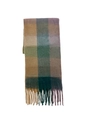 Écharpe en mohair à carreaux marron vert et violet avec des franges douces - Carreaux Vert Marron