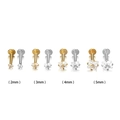 Square zircon labret studs in gold and silver, assorted sizes from 2mm to 5mm - 1.2*6*2 / Silver