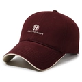Casquette vintage bordeaux avec broderie blanche et visière contrastée crème - Taille Unique(Réglable) / Rouge