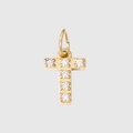 Gold-plated letter T pendant with sparkling zircon stones for DIY jewelry making - Letter T - Gold