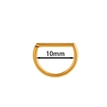 Golden G23 titanium D-ring nose ring hoop with 10mm inner width for piercing - 10mm / Gold Yellow
