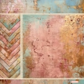 6x6 inch vintage oil painting style scrapbooking paper with pink and gold textures - 20004b 24 Sheets