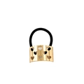 Elastic hair tie featuring a golden hollow heart alloy buckle in a minimalist design - Hollow Heart Rectangular 5cm / Gold