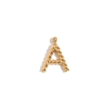 Mini-Anhänger Buchstabe A mit Kordelstruktur aus 18K vergoldetem Edelstahlgehäuse - Gold - Buchstabe A