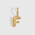 Polished 14K gold plated bubble initial F pendant charm for DIY necklace and bracelet - Letter F / Gold