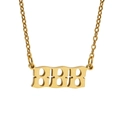 Polished gold stainless steel necklace with 81818 number rectangle pendant on link chain - 888