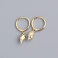 Orecchini a conchiglia in argento sterling S925 con finitura dorata - Argento 925 / Oro