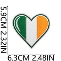 Detailed dimensions of heart-shaped Ireland flag embroidery patch for clothing decor - No.26/Heart Ireland Flag