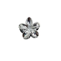 Glossy silver metallic flower hair claw clip with a polished mirror finish for women - Electroplated Silver